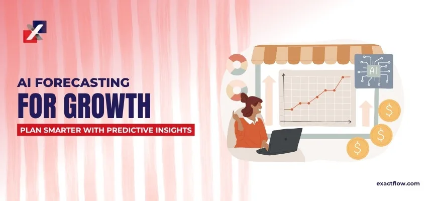 AI ecommerce forecasting and financial planning illustration